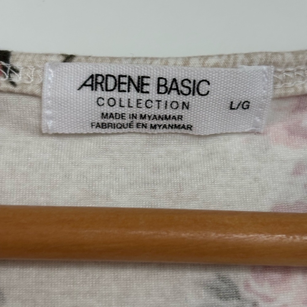 Ardene 17” PTP Basic Floral Racerback Tank Top, Cream Pink/Yellow, Size Large. - Picture 5 of 8